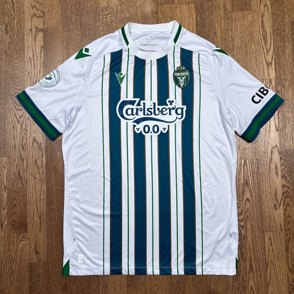 Macron York United FC CPL 2024 White Home Soccer Jersey Mens 2XL